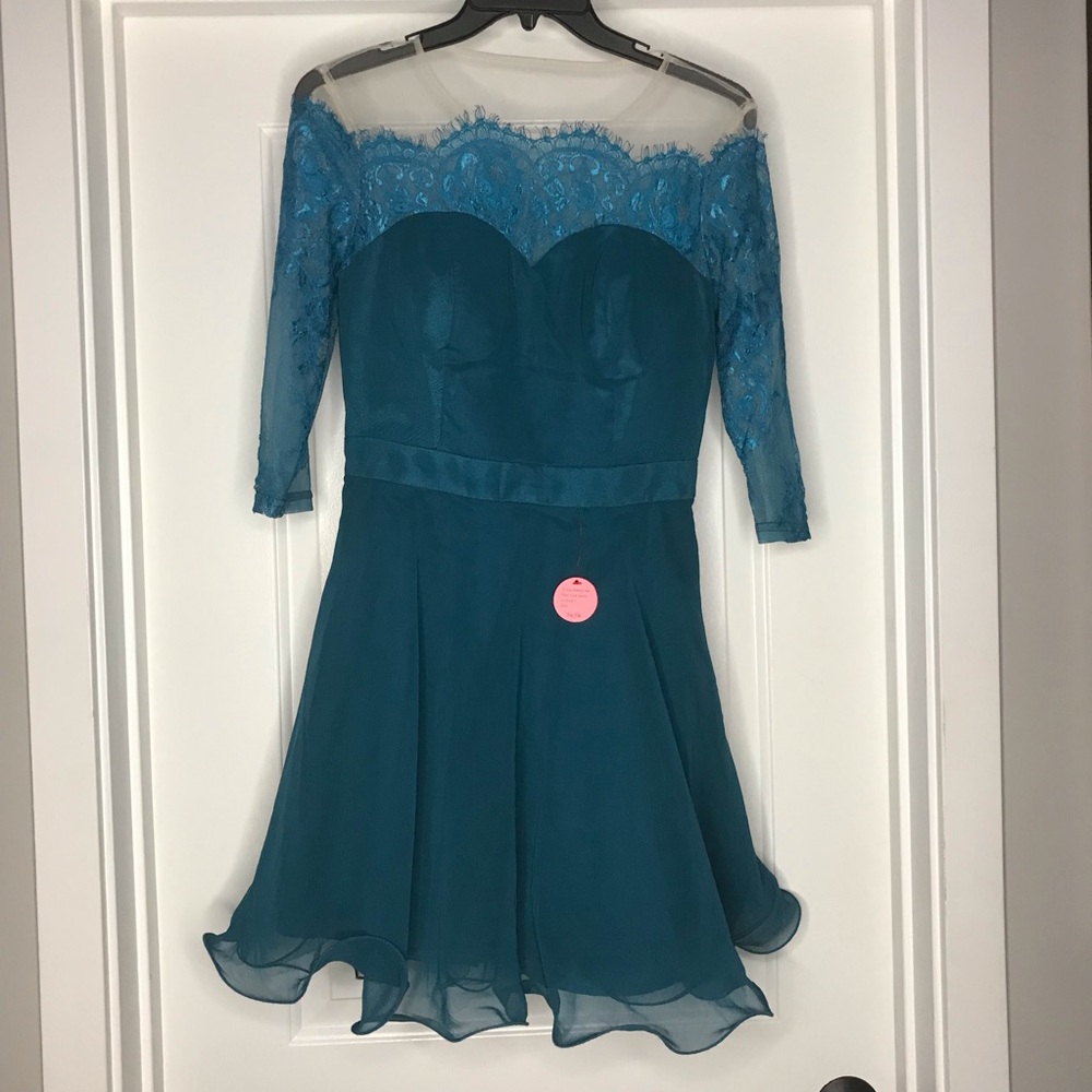 NEW stunning vintage turquoise color lace dress